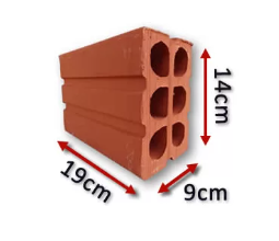 Bloco Cerâmico 6 furos 9x19x24